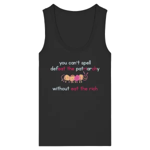 You can't spell Defeat the Patriarchy without Eat the Rich - Womens Organic Fitted Tank Top